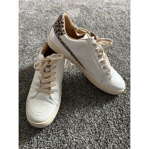 Emmer & Oat Boutique Womens Low Top Sneakers White Croc Leopard Stripe